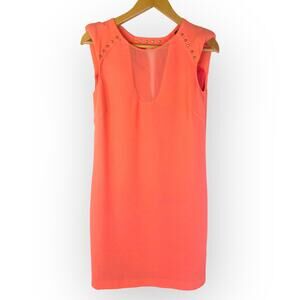 Zara Woman Studded Dress Size XS Coral Pink Cocktail Event Wedding Guest Dress